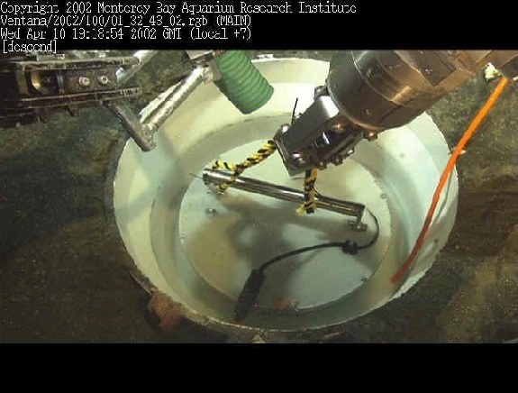 Photo of MOBB deployment with ROV.