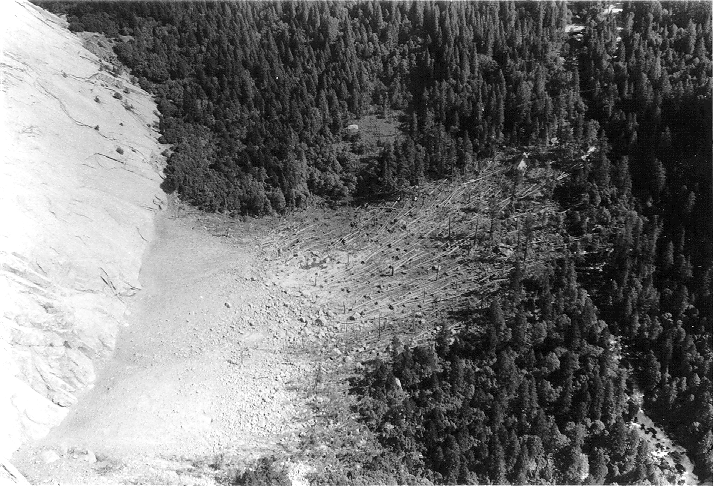 Photograph of the impact and blast zone