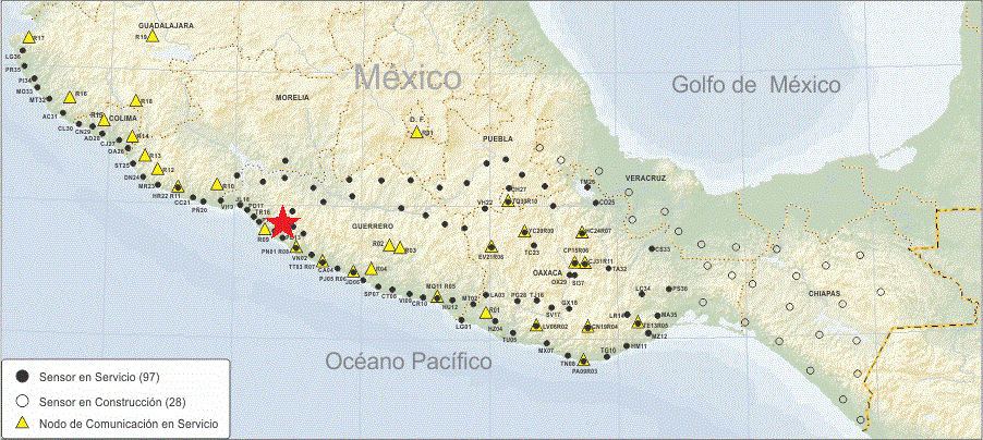 Seismic network of Sasmex
