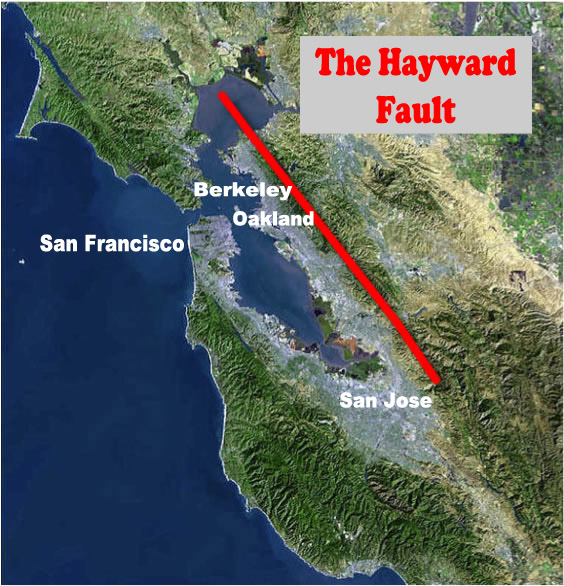 Hayward fault map