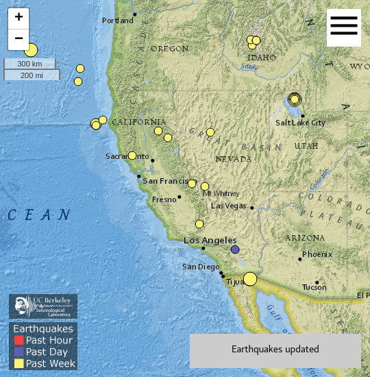 Thumbnail image of real-time earthquakes map