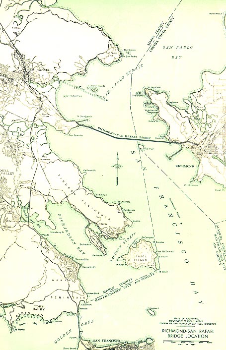 Map showing the Richmond-San Rafael bridge<br>Courtesy of Caltrans